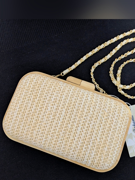 Tommy Bahama Handbags - Tommy Bahama  Woven Clutch Crossbody With Natural Wood Frame